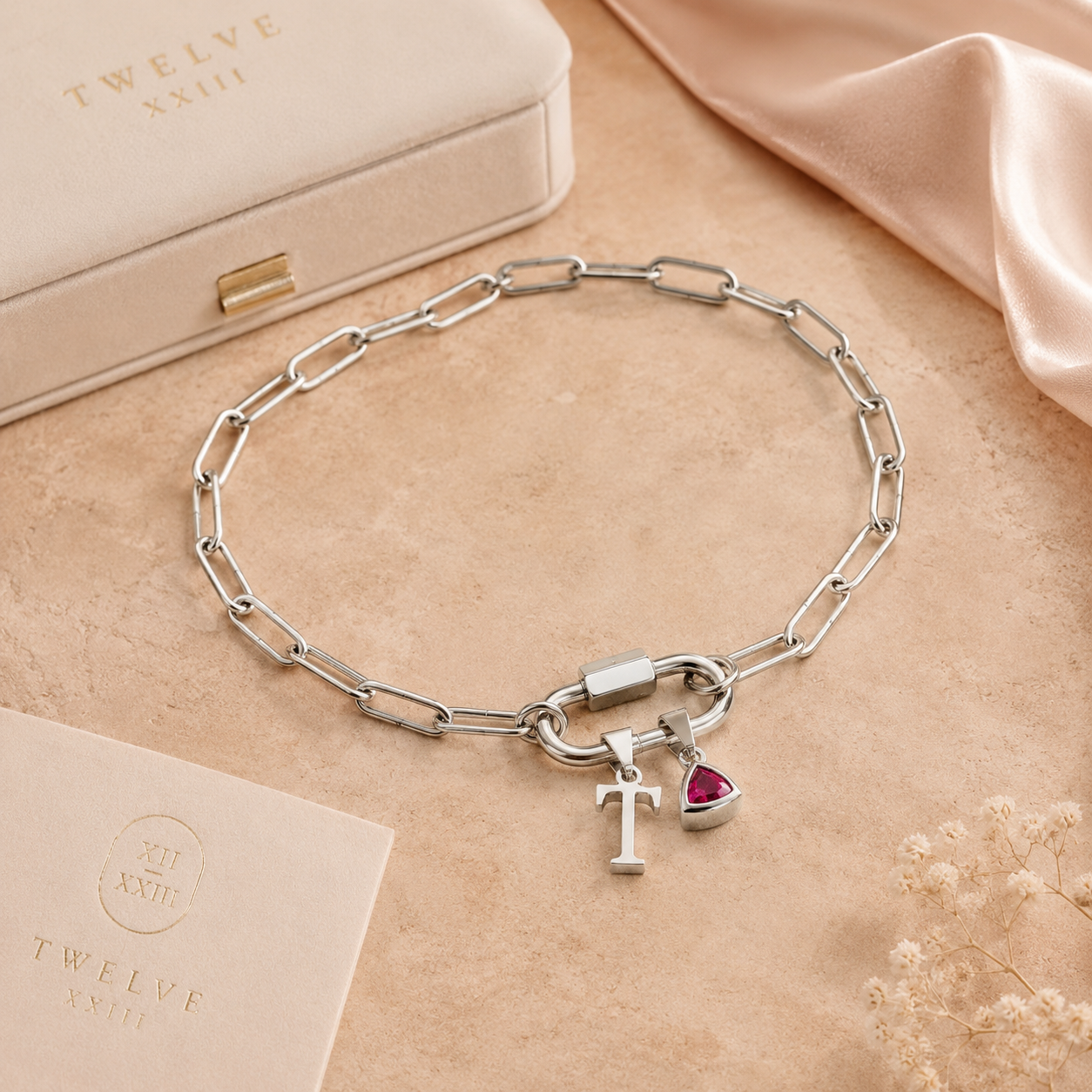 Birthstone Initial Bracelet