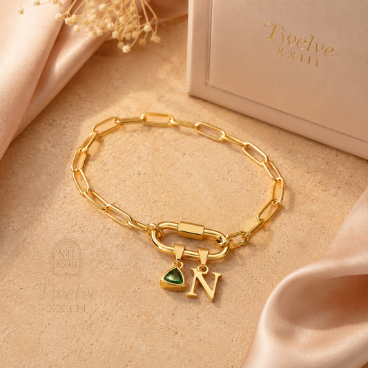 Birthstone Initial Bracelet