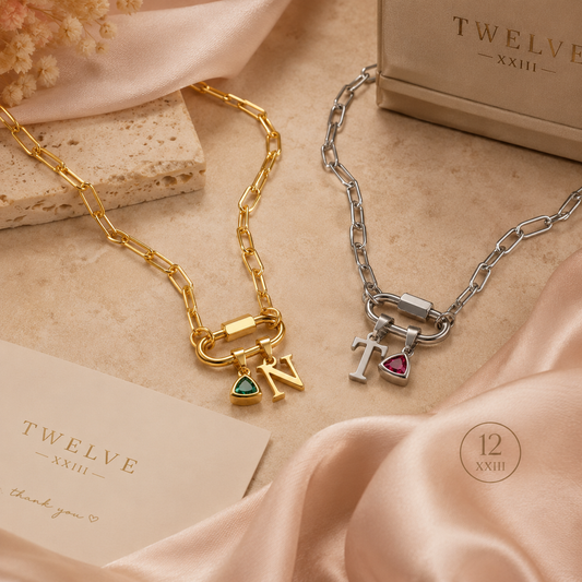 Birthstone Initial Pendant